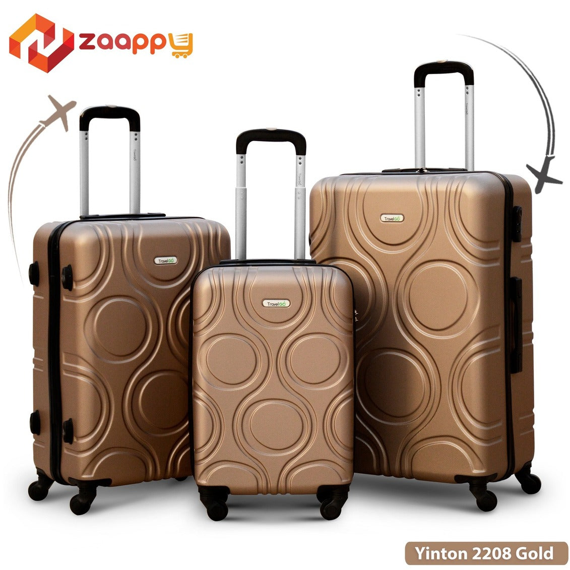 Lightweight ABS Luggage | Hard Case Trolley Bag | 3 Pcs Set 20” 24” 28 Inches | 2 Years Warranty | Yinton 2208 Silver