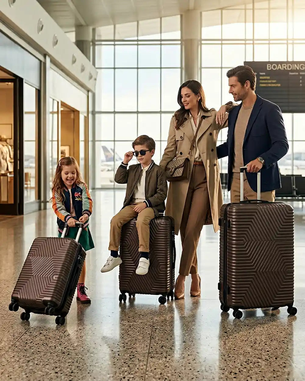 Zig Zag ABS Lightweight Luggage Bag With Double Spinner Wheel | 4 Piece Set 20, 24, 28, 32 Inches