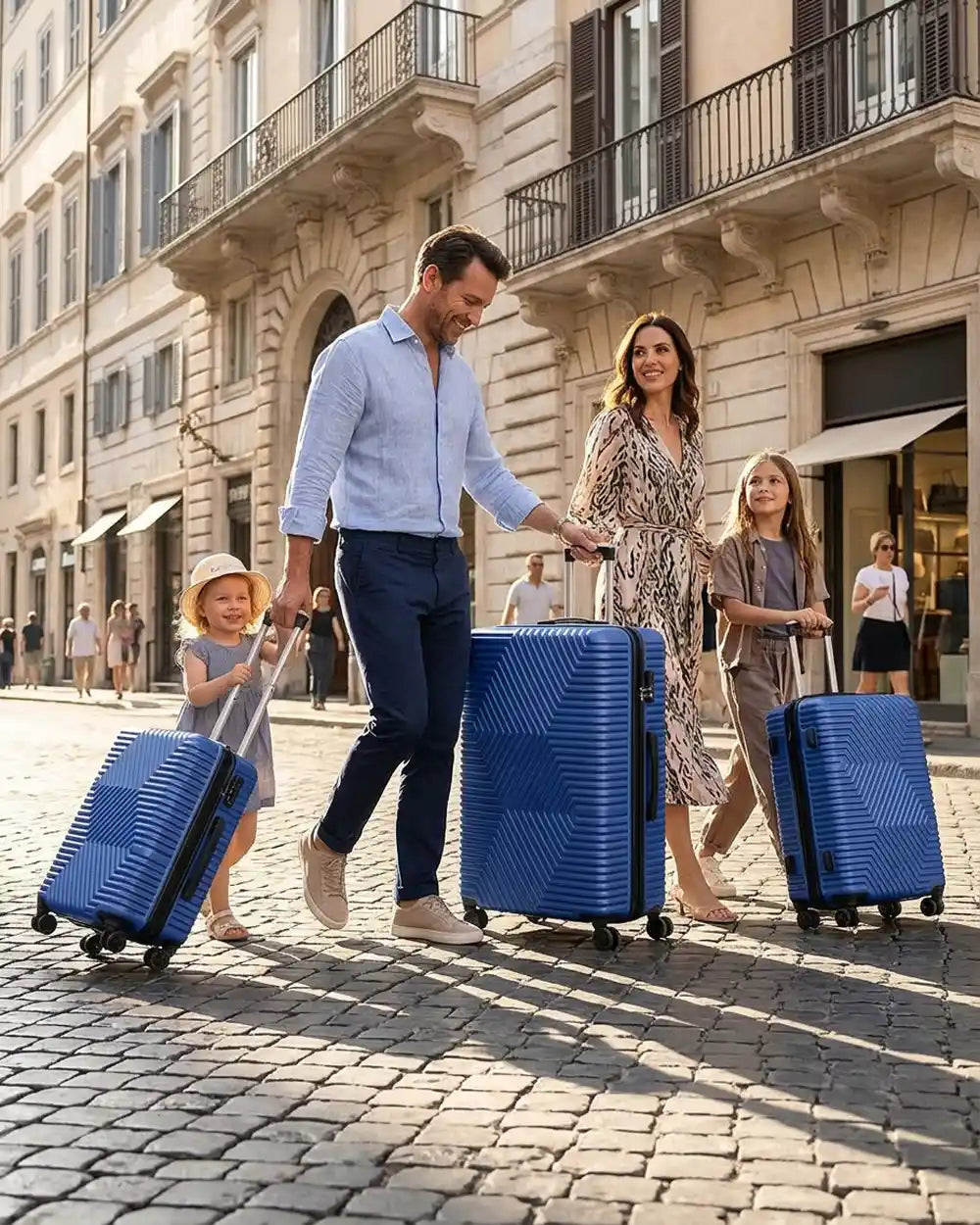 Zig Zag ABS Lightweight Luggage Bag With Double Spinner Wheel | 4 Piece Set 20, 24, 28, 32 Inches