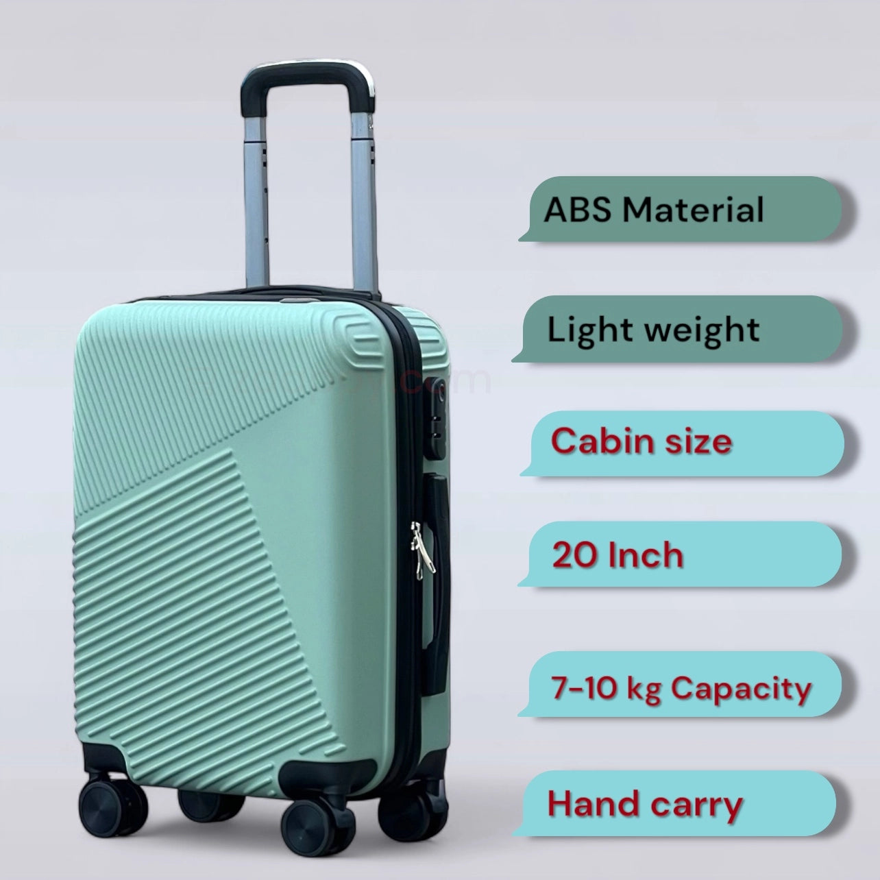 Zig Zag V3 Cabin Size Hard Side Luggage Lightweight ABS Suitcase with Spinner Wheels
