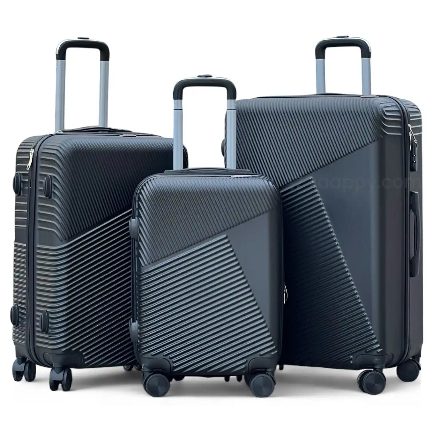 Zig Zag V3 Set of 3 Hard Side Luggage Lightweight ABS Suitcase with Spinner Wheels