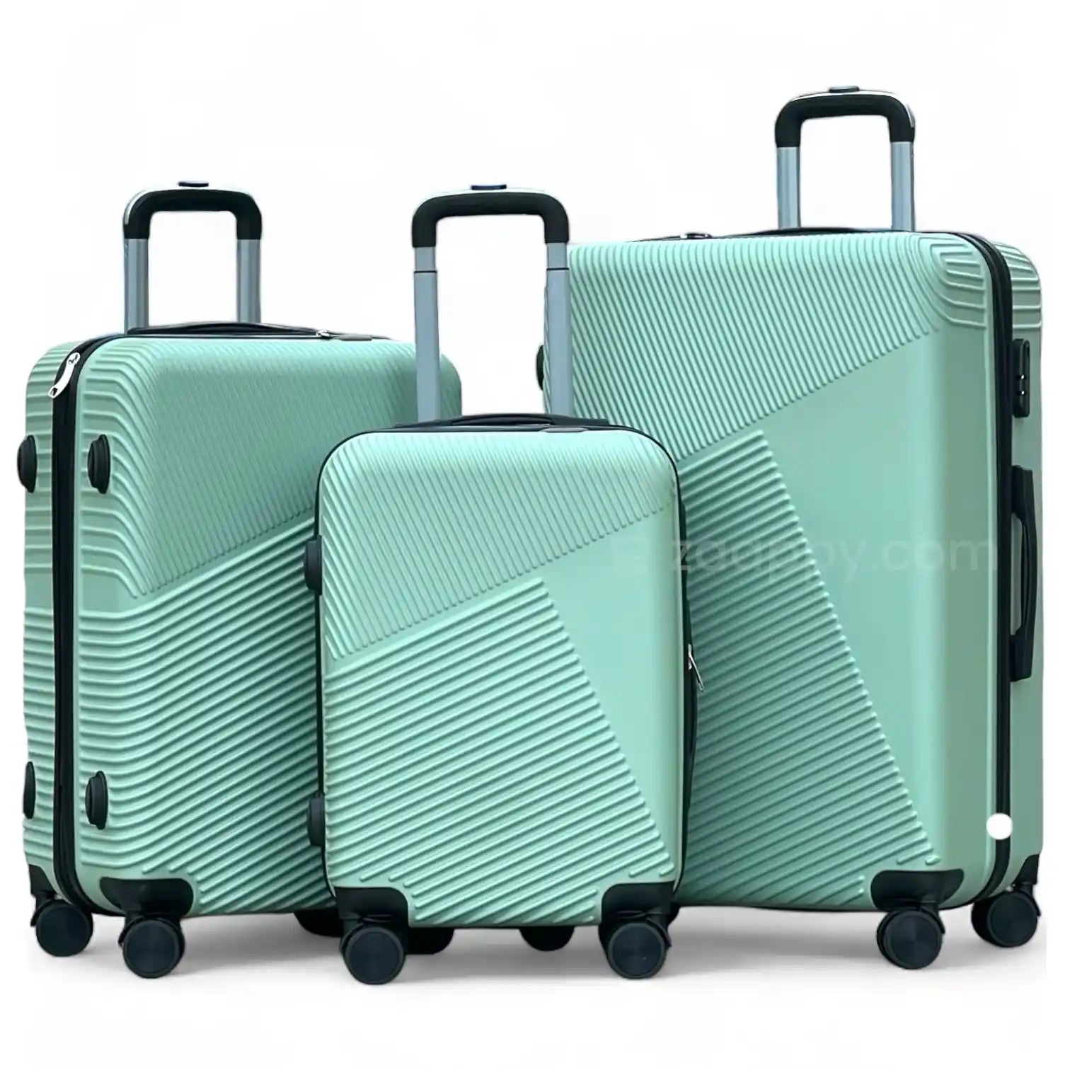 Zig Zag V3 Set of 3 Hard Side Luggage Lightweight ABS Suitcase with Spinner Wheels