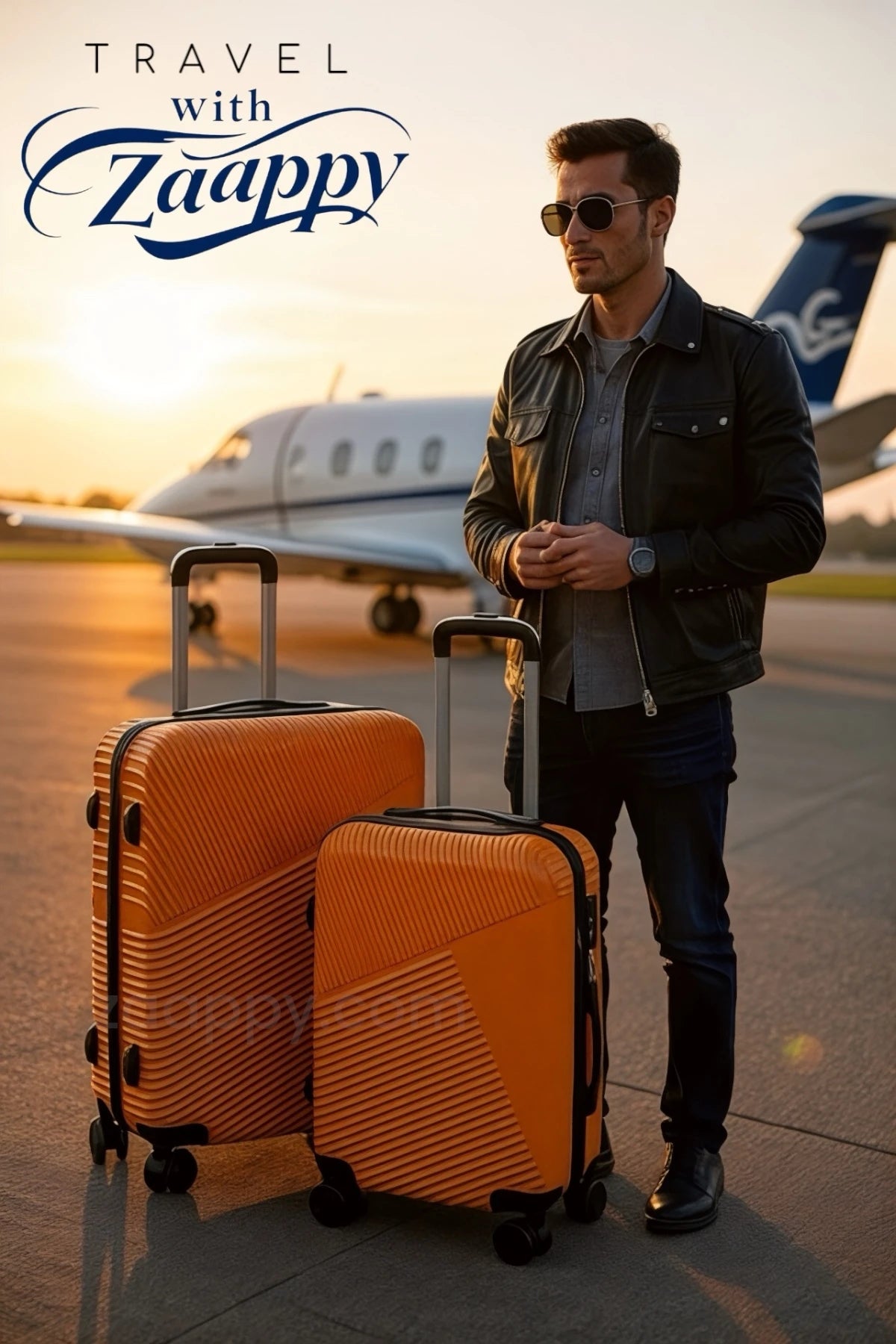 Zig Zag V3 Set of 3 Hard Side Luggage Lightweight ABS Suitcase with Spinner Wheels