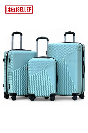 Zig Zag V3 Set of 3 Hard Side Luggage Lightweight ABS Suitcase with Spinner Wheels