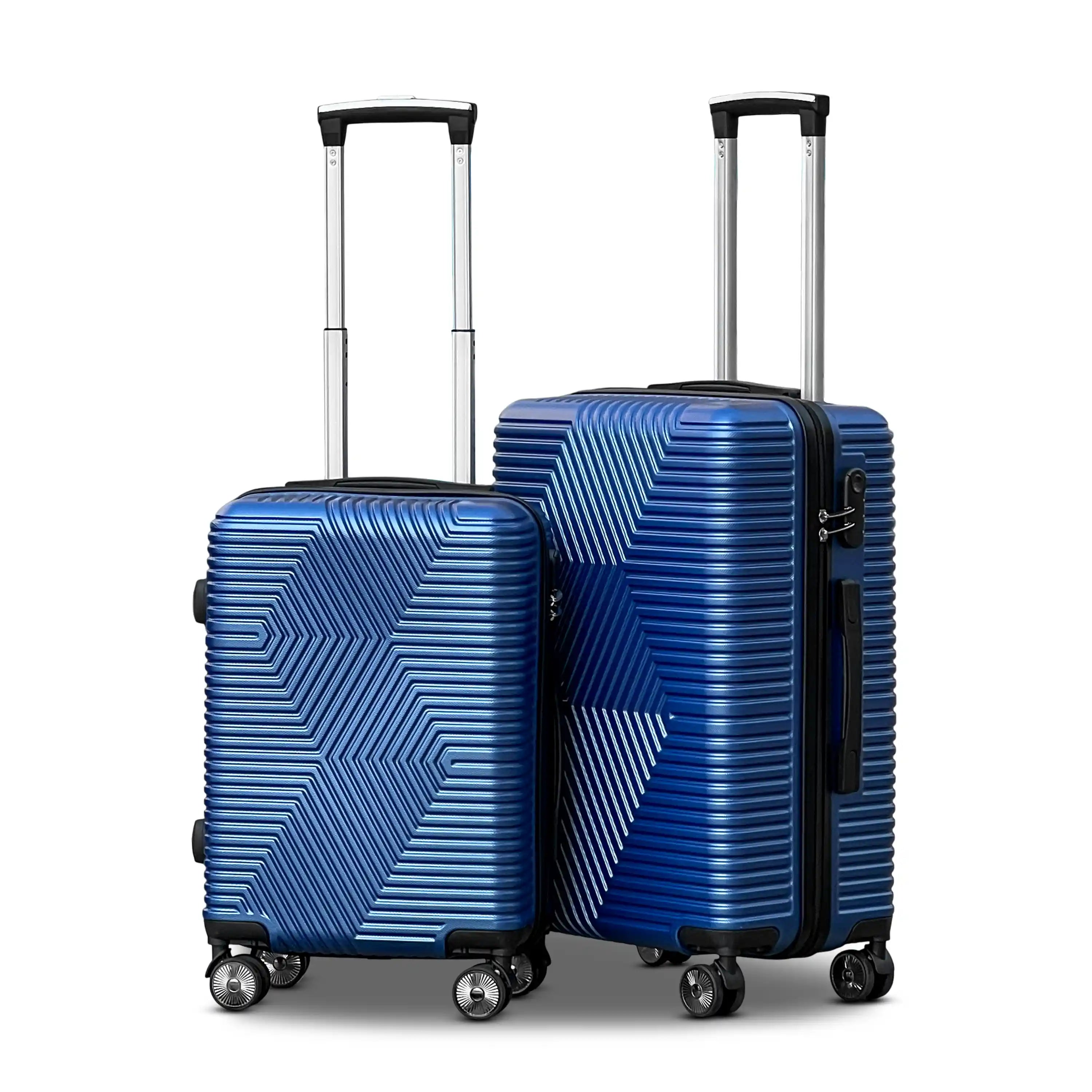 Zig Zag Hardside ABS Luggage 2 Pcs Set | Carry-On & Checked Suitcase Combo