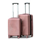 set of 2 pcs rose gold 10inch cabin size and 24 inch medium size zigzag abs luggage 