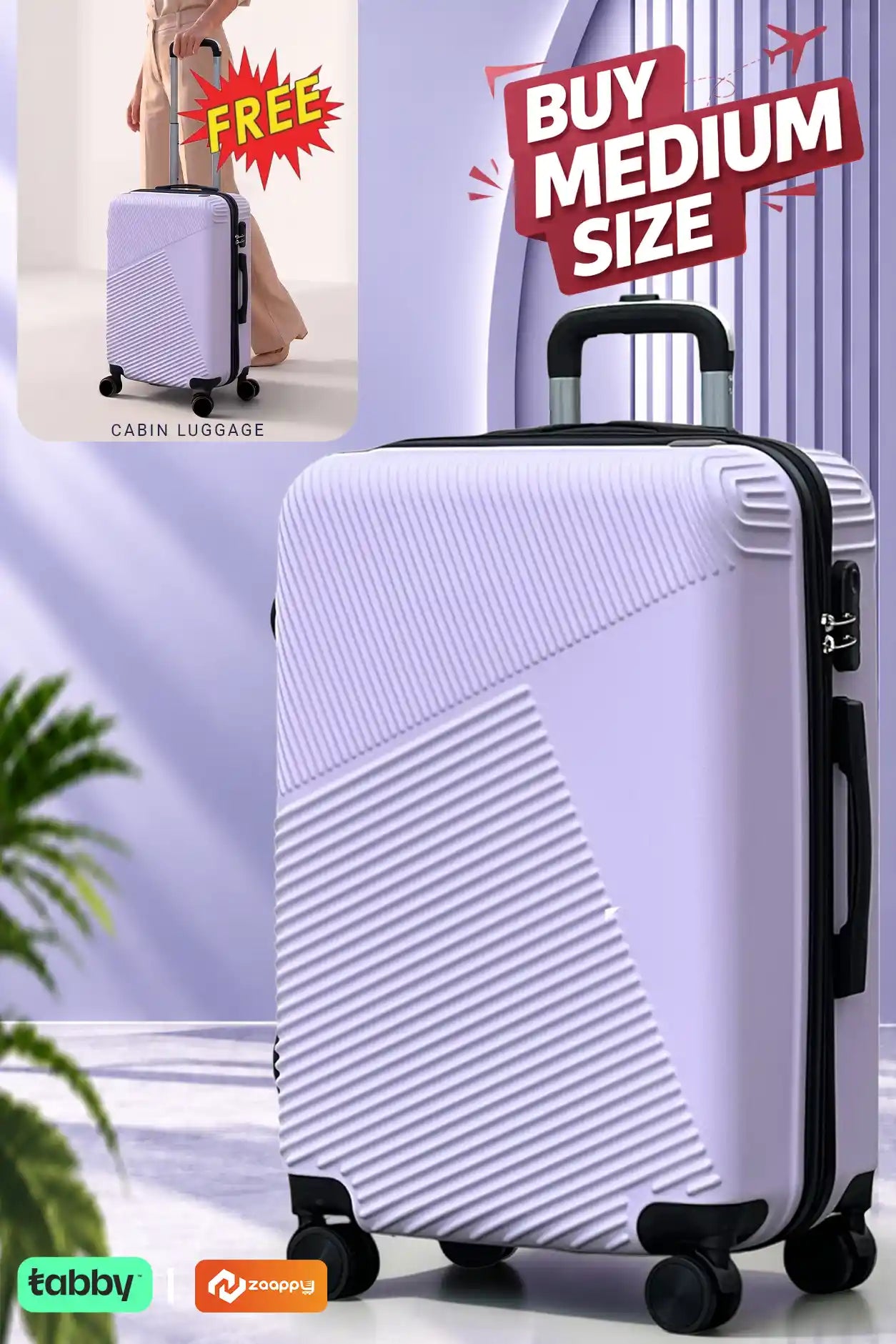 Zig Zag V3 ABS Medium Size 24 Inch Luggage Bag | Cabin Size FREE | Lightweight ABS Travel Bags