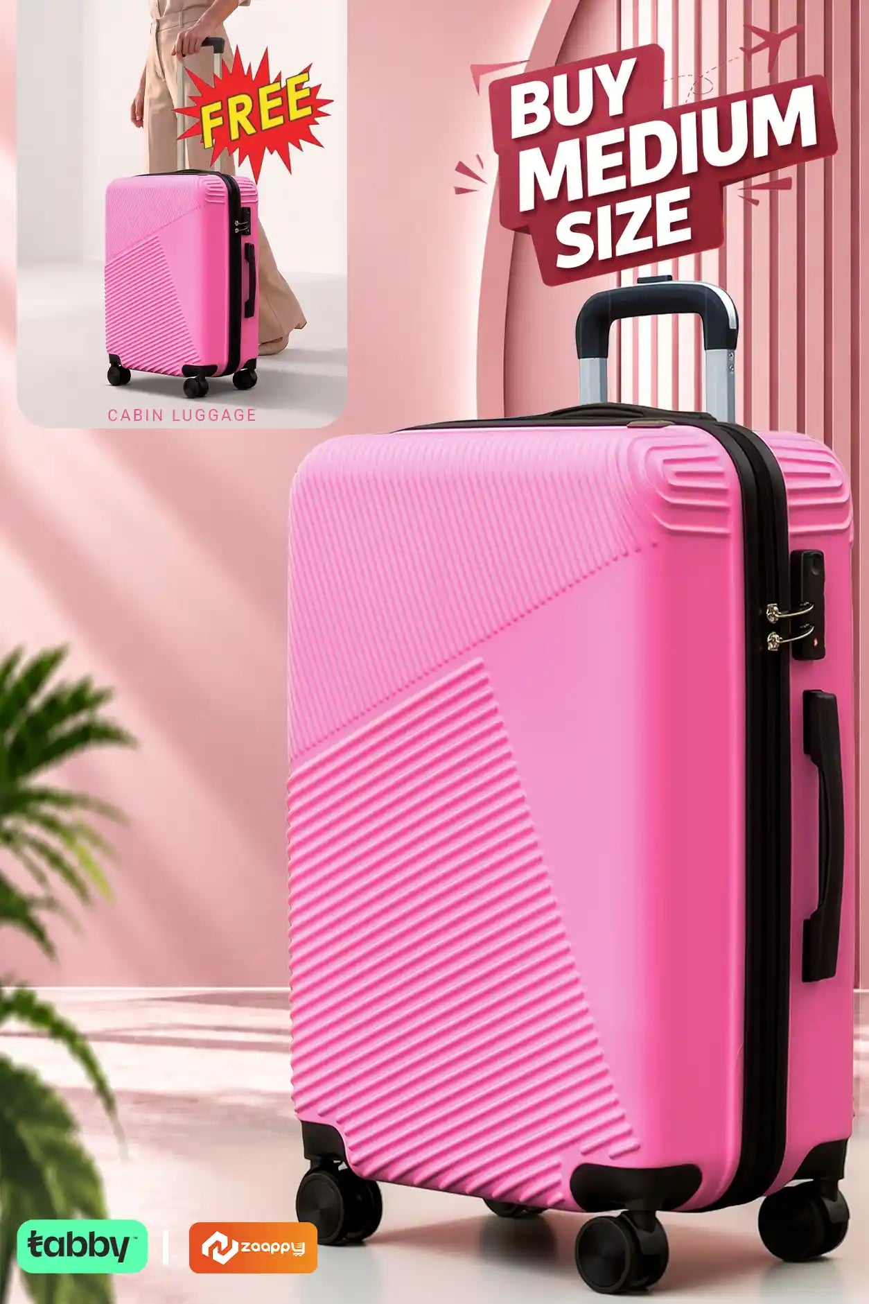 Zig Zag V3 ABS Medium Size 24 Inch Luggage Bag | Cabin Size FREE | Lightweight ABS Travel Bags