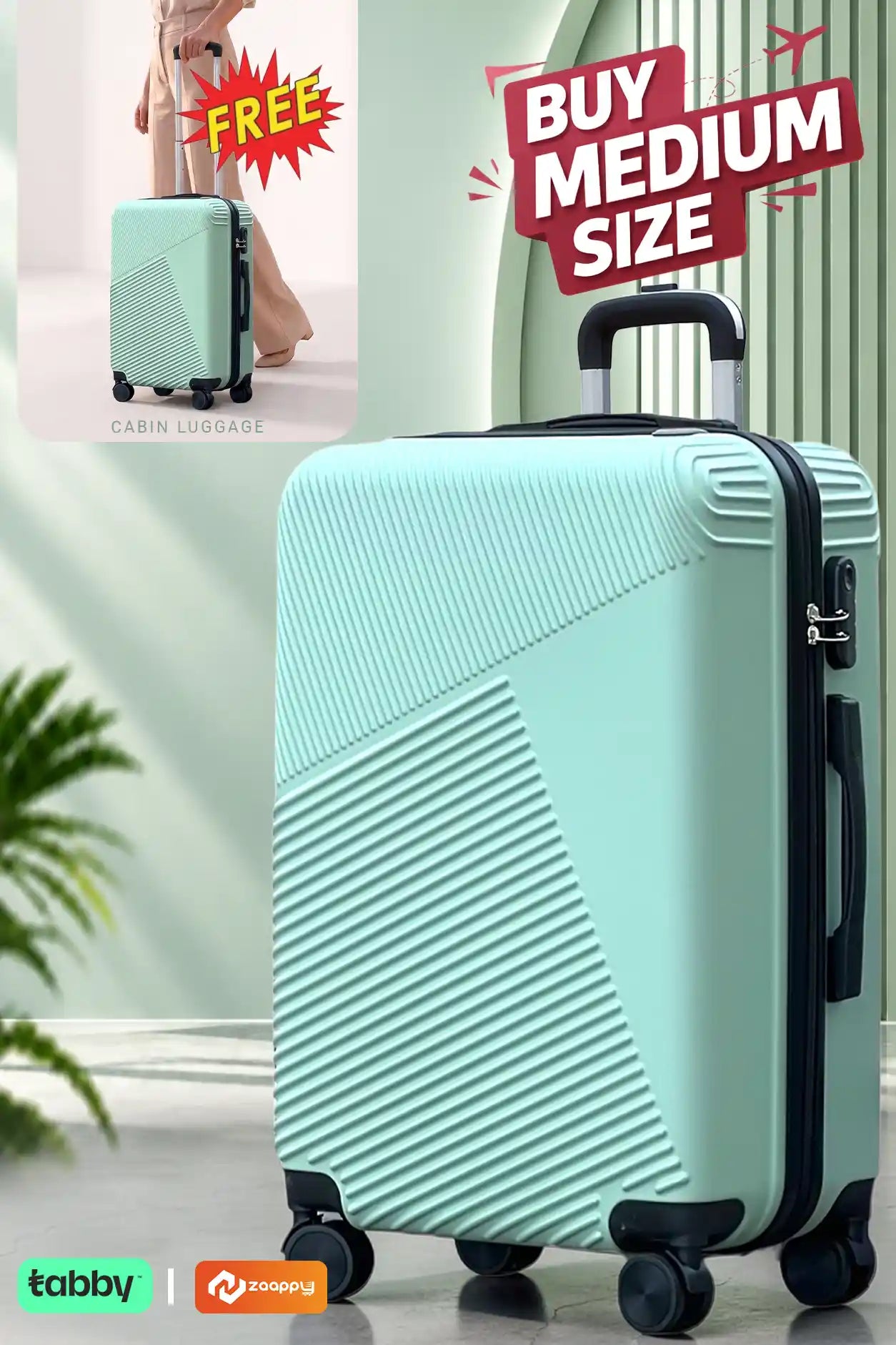 Zig Zag V3 ABS Medium Size 24 Inch Luggage Bag | Cabin Size FREE | Lightweight ABS Travel Bags
