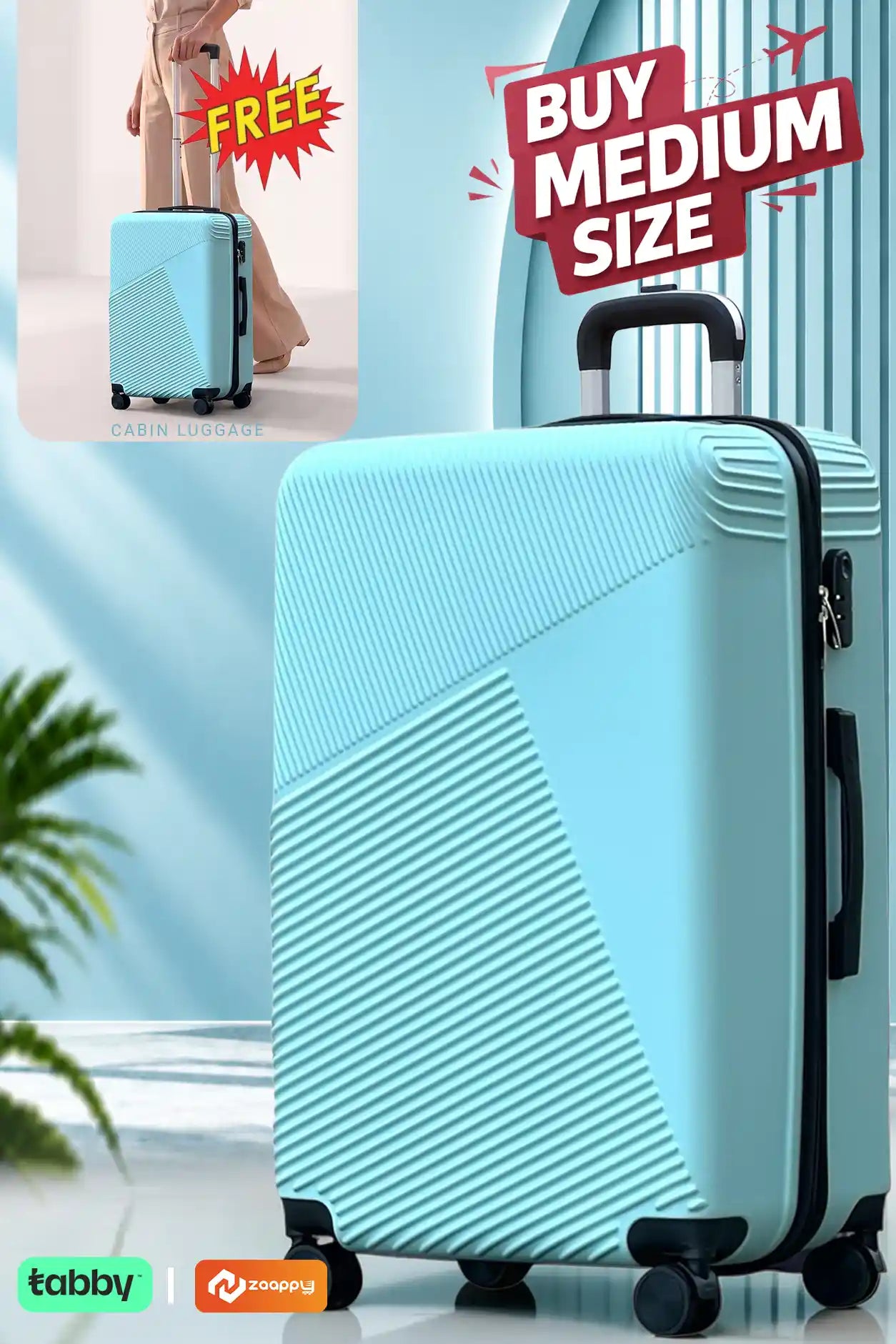 Zig Zag V3 ABS Medium Size 24 Inch Luggage Bag | Cabin Size FREE | Lightweight ABS Travel Bags
