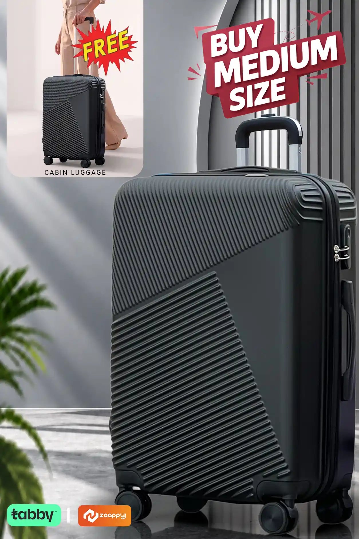Zig Zag V3 ABS Medium Size 24 Inch Luggage Bag | Cabin Size FREE | Lightweight ABS Travel Bags