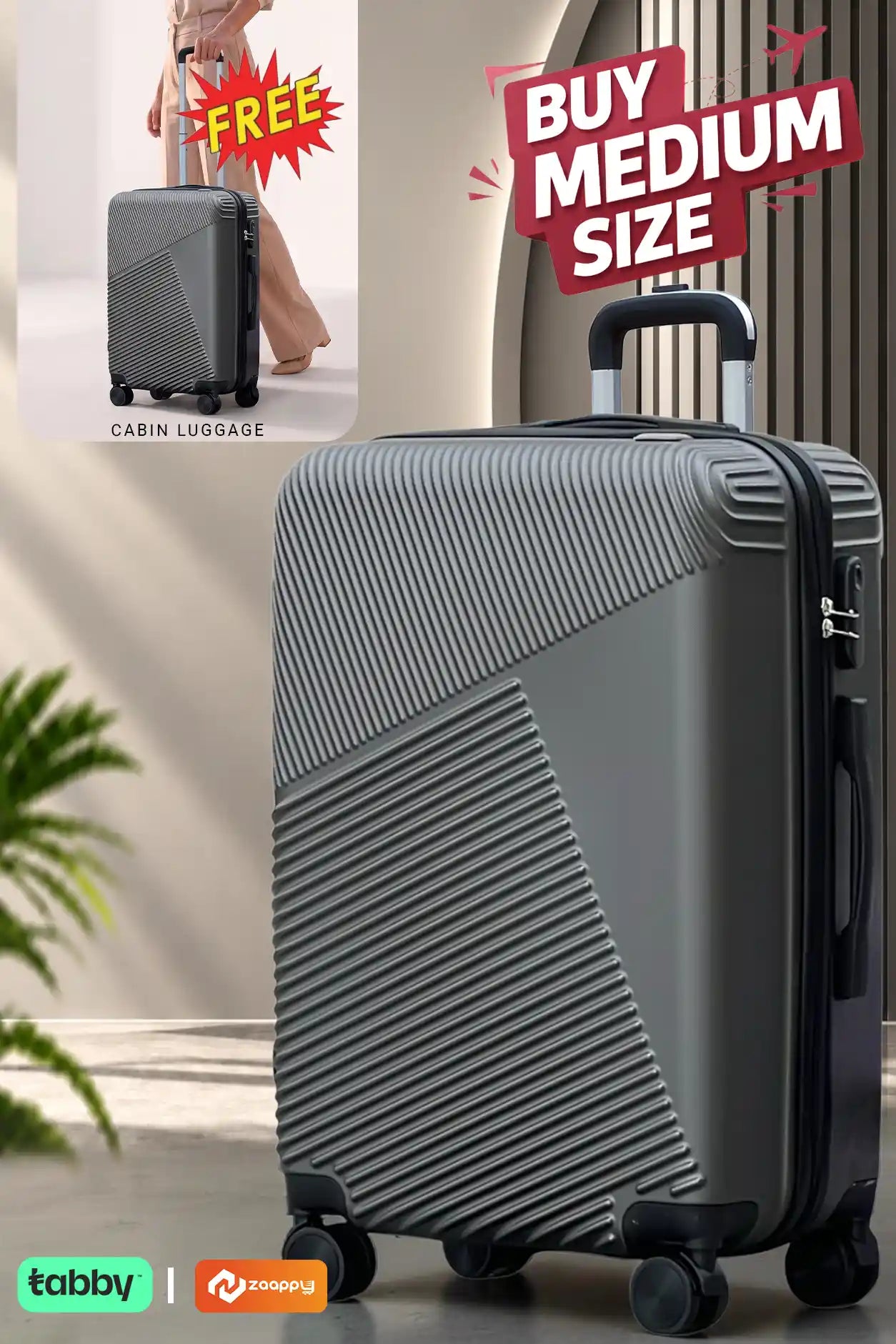 Zig Zag V3 ABS Medium Size 24 Inch Luggage Bag | Cabin Size FREE | Lightweight ABS Travel Bags