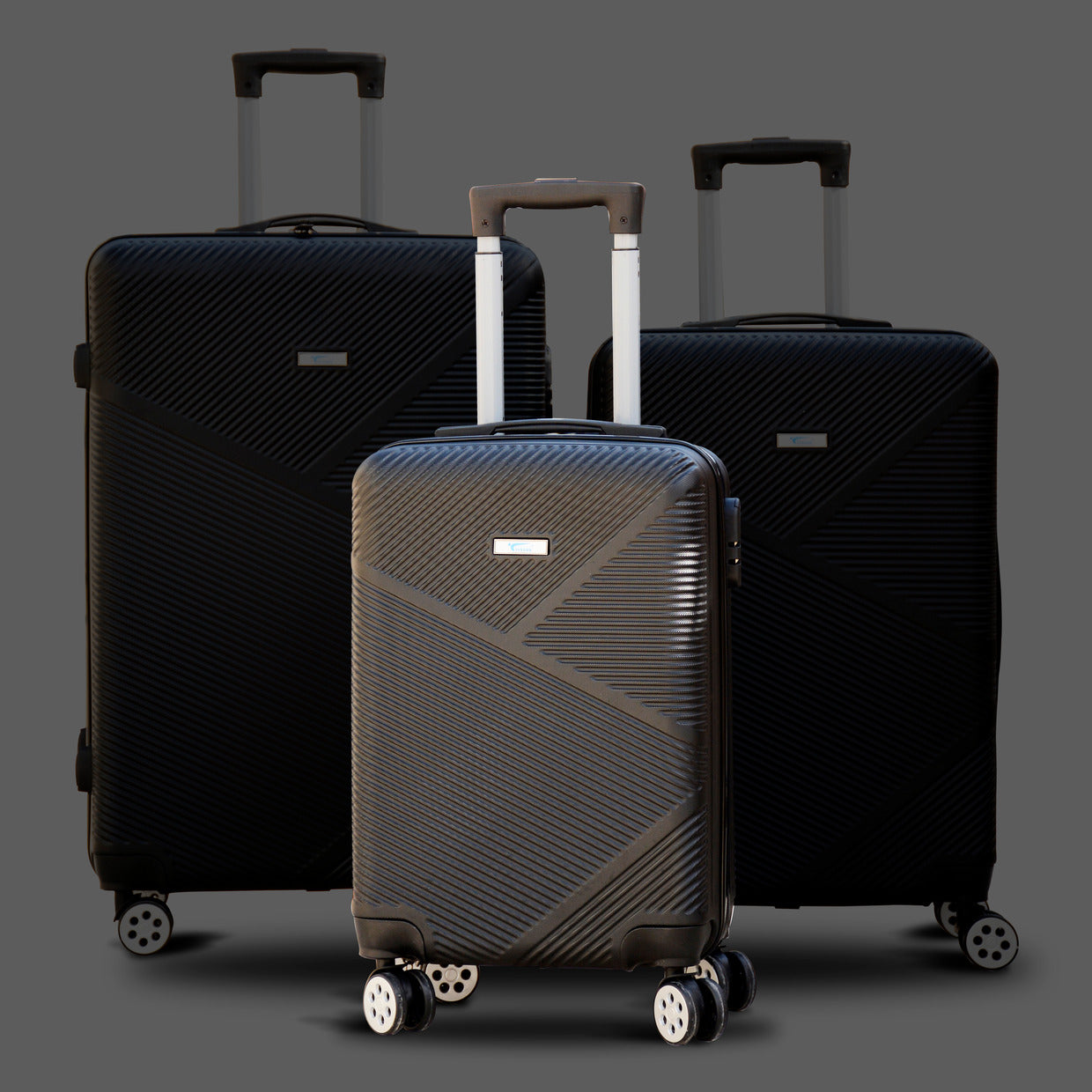 Black 4 Wheel ABS Luggage Yinton Cross Line | Carry On Baggage