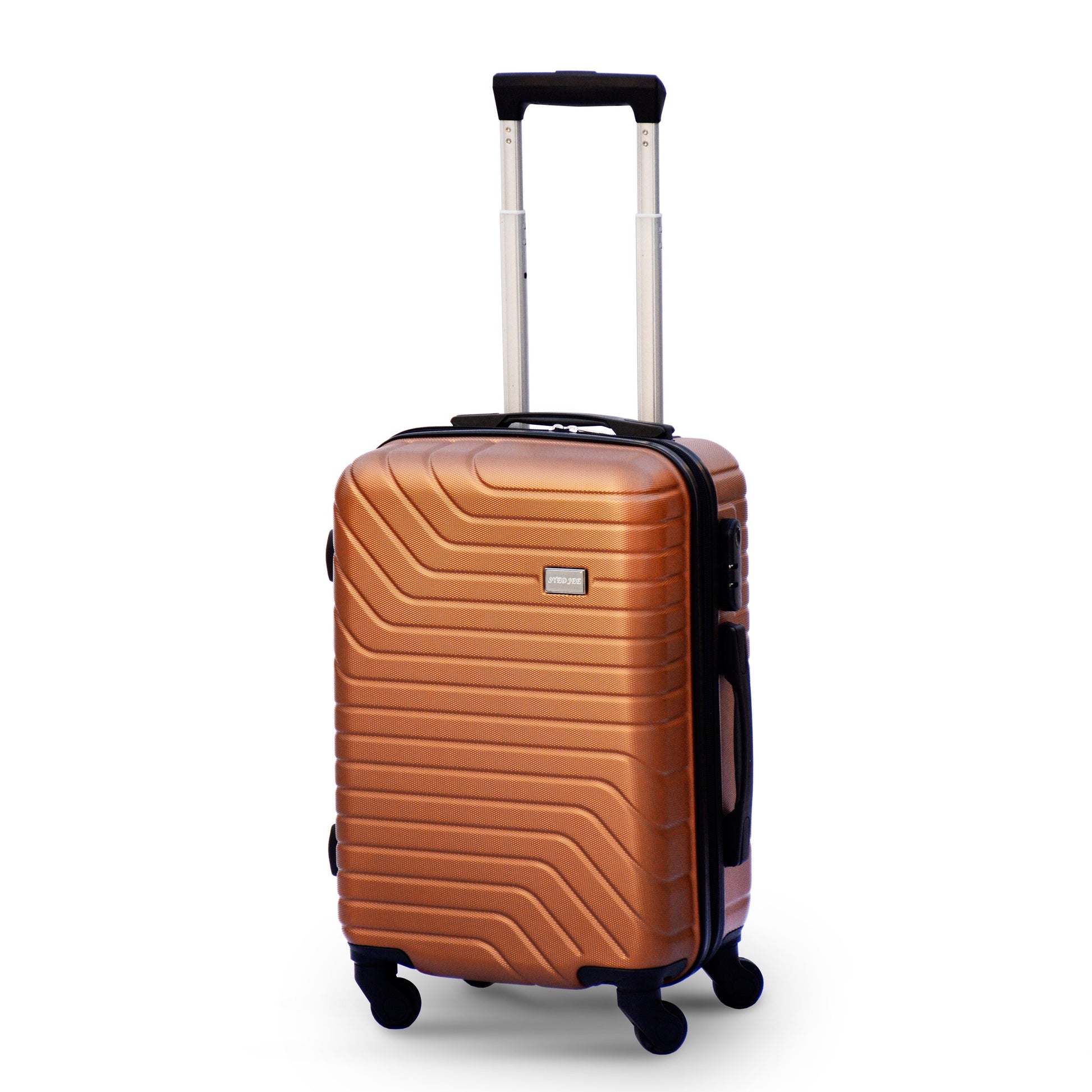 4 Pcs Full Set Coffee Colour SJ New ABS Lightweight Spinner Wheel Travel Luggage Zaappy.com