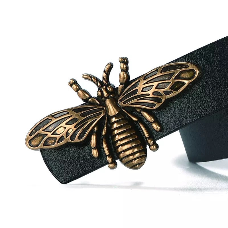 Women's Butterfly Leather Belt Buckle 2.5cm