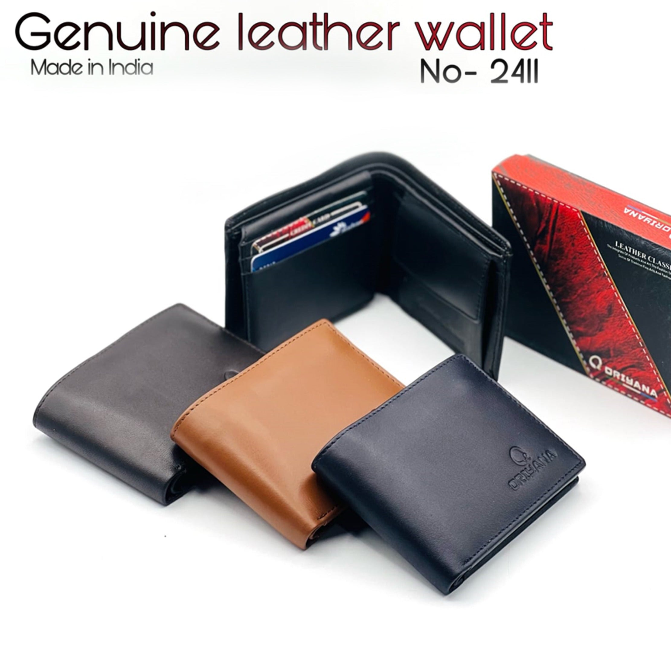 Men Wallet Solid Sample Style Purse Card Holder | LL 2411 Leather Wallet