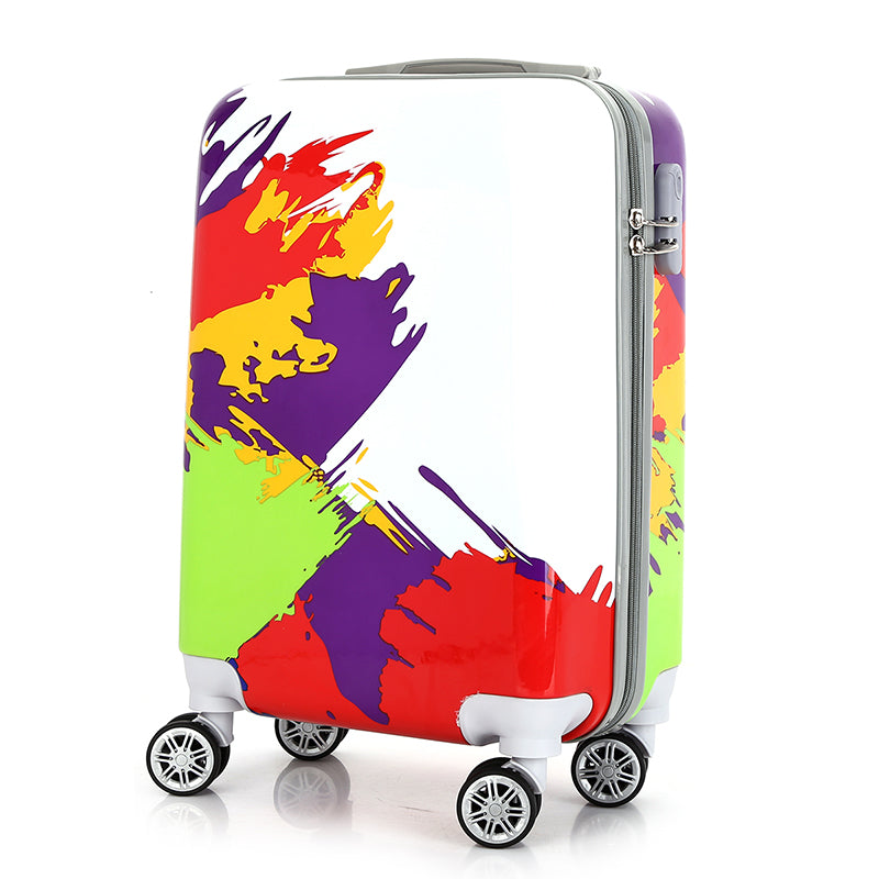 PK Print Beautiful Printed Lightweight Luggage Bags Spinner Wheels | 4 Pcs Set 7, 20, 24, 28 Inch