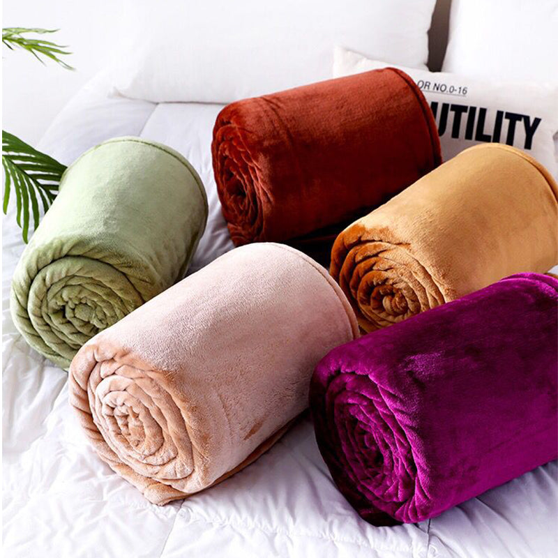 Trending Plain Double Tamilon Flannel Blanket