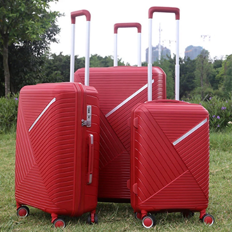 Advanced PP Red Lightweight Luggage | Hard case Spinner Wheel | 20", 24", 28 Inches