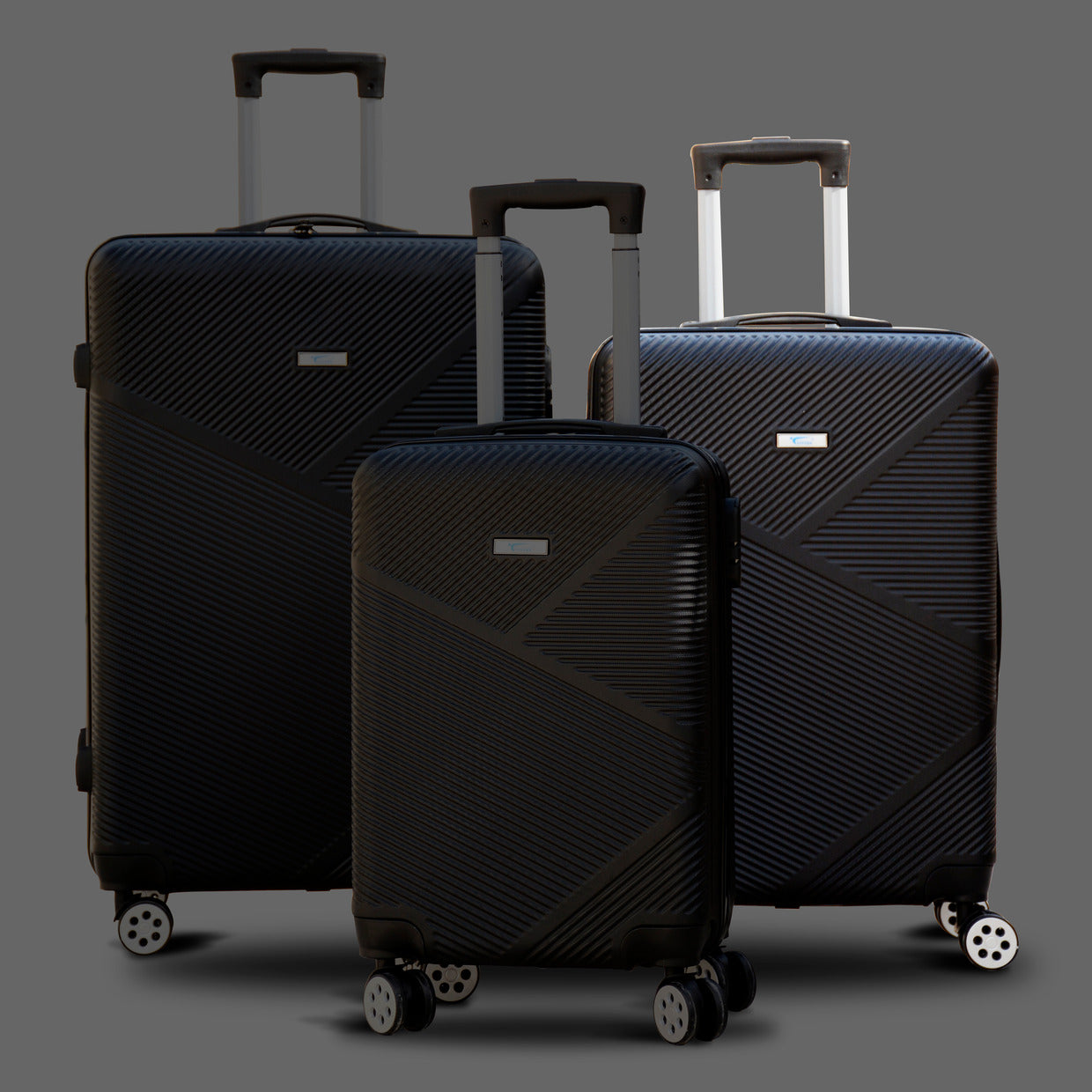 Black 4 Wheel ABS Luggage Yinton Cross Line | Carry On Baggage