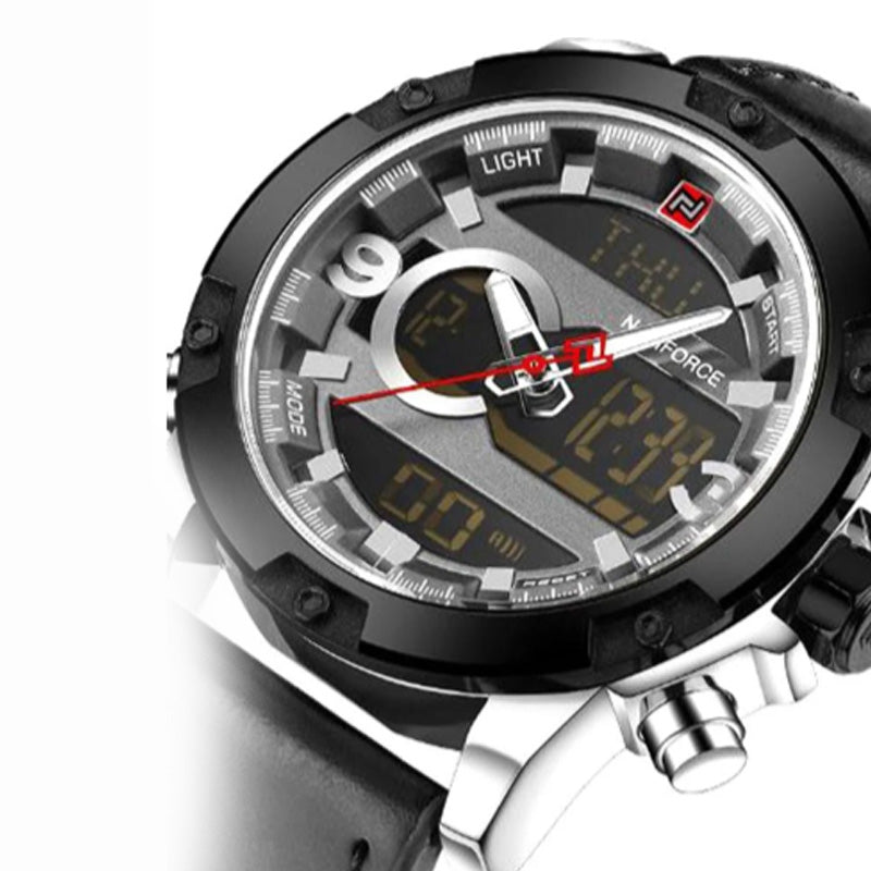 best naviforce leather wristwatch for men in dubai