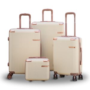 4 Pcs Set 7” 20” 24” 28 Inches Luxury ABS Lightweight Luggage Bag With Double Spinner Wheel