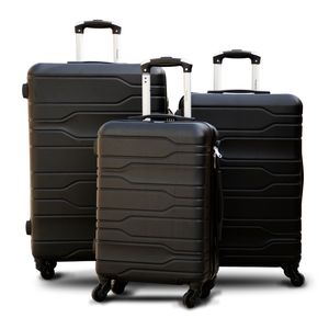 3 Pcs Full Set Black Colour Four Wheel Prosperity Lightweight ABS Luggage | Hard case Trolley Bag | 2 Year Warranty