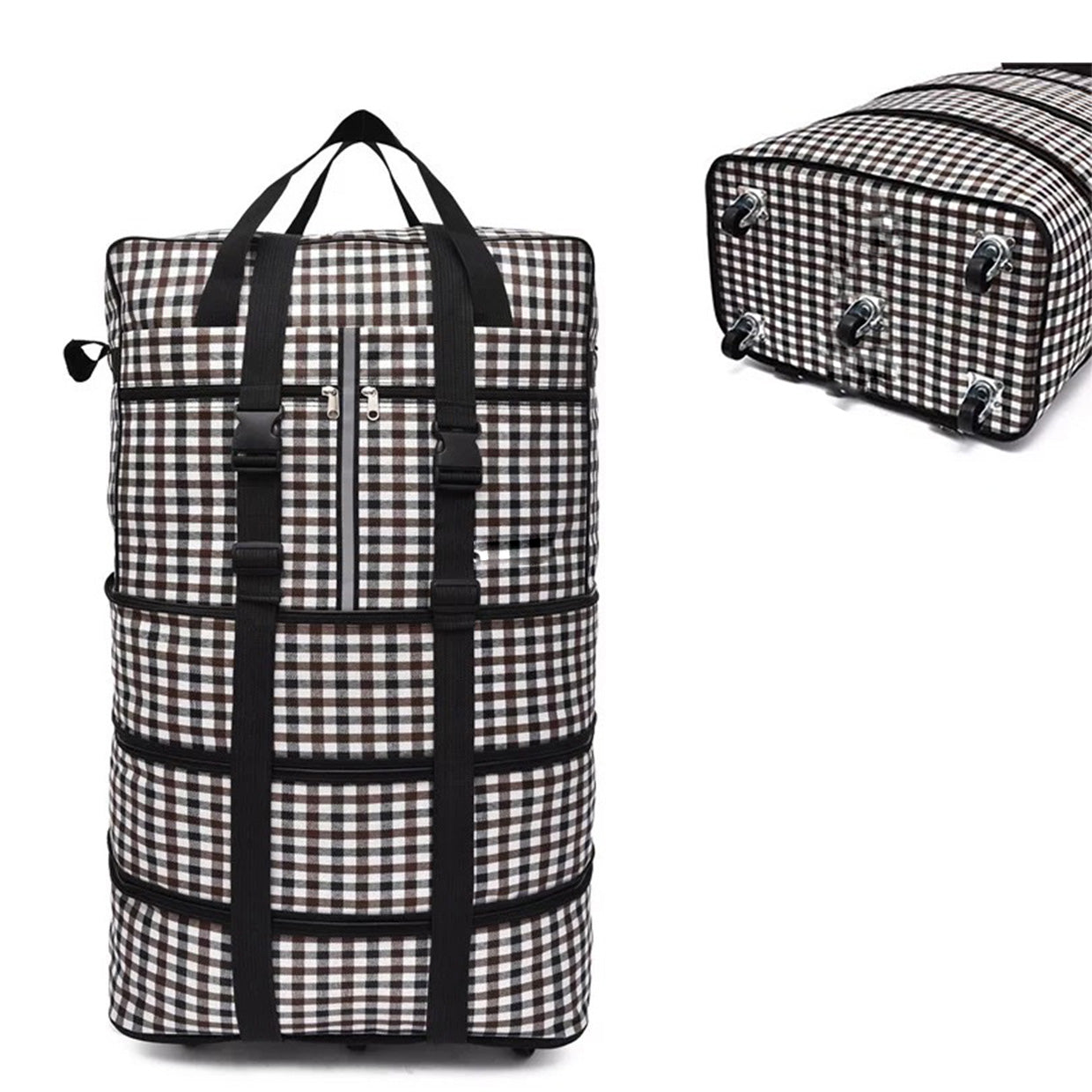 Portable Luggage Folding Bag with 5 Wheel | Large Capacity Check Wheel Storage Bag
