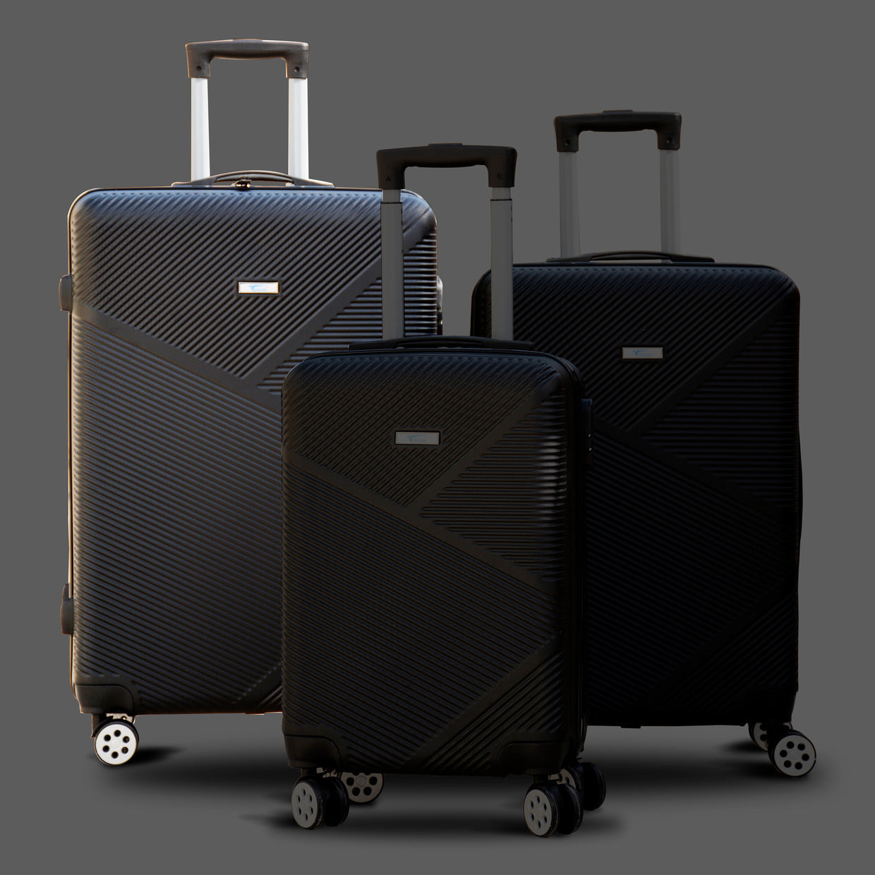 Black 4 Wheel ABS Luggage Yinton Cross Line | Carry On Baggage