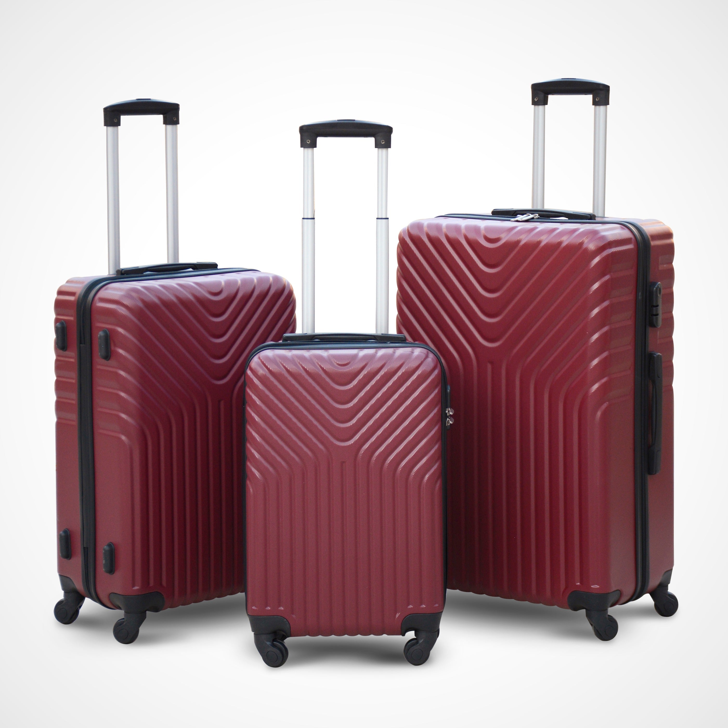 Si New Abs Light Weight Travel Luggage | 3 Pcs Set | Red| Tbl0002