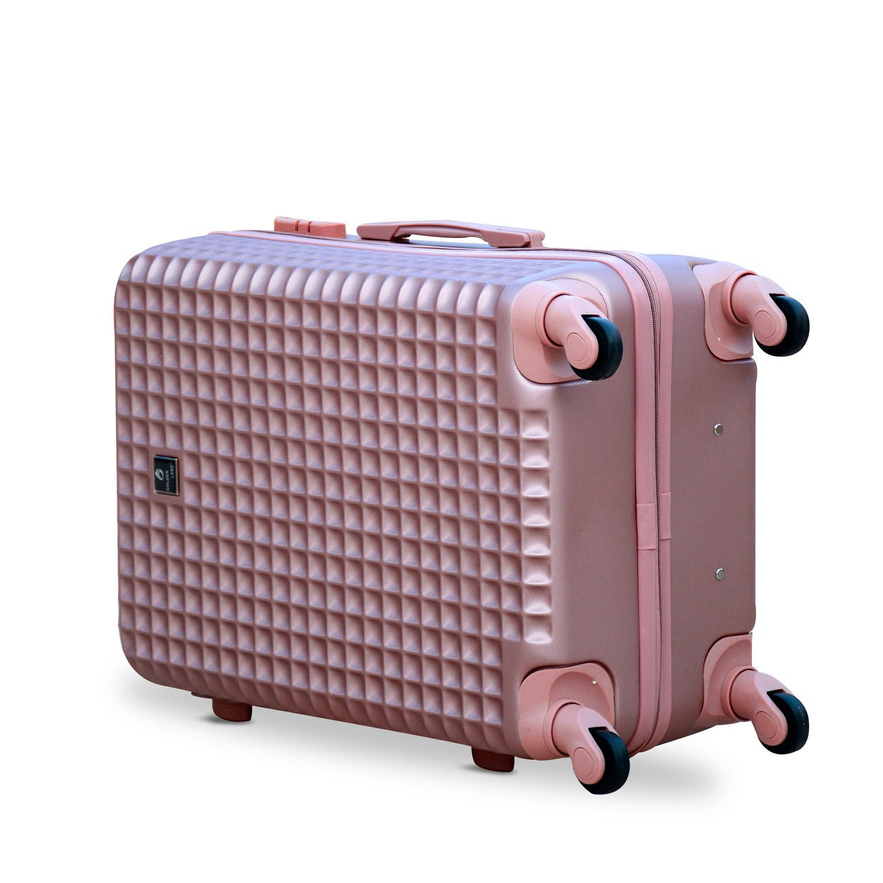 4 Pcs Set 7” 20” 24” 28 Inches Lightweight ABS Luggage Square Cut Rose Gold | Hard Case Trolley Bag