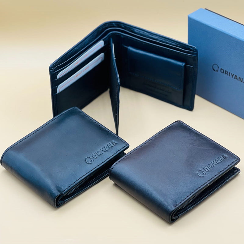 Oriyana Men's Genuine Leather RFID Blocking Wallet | LL 3012 Leather Wallet Zaappy