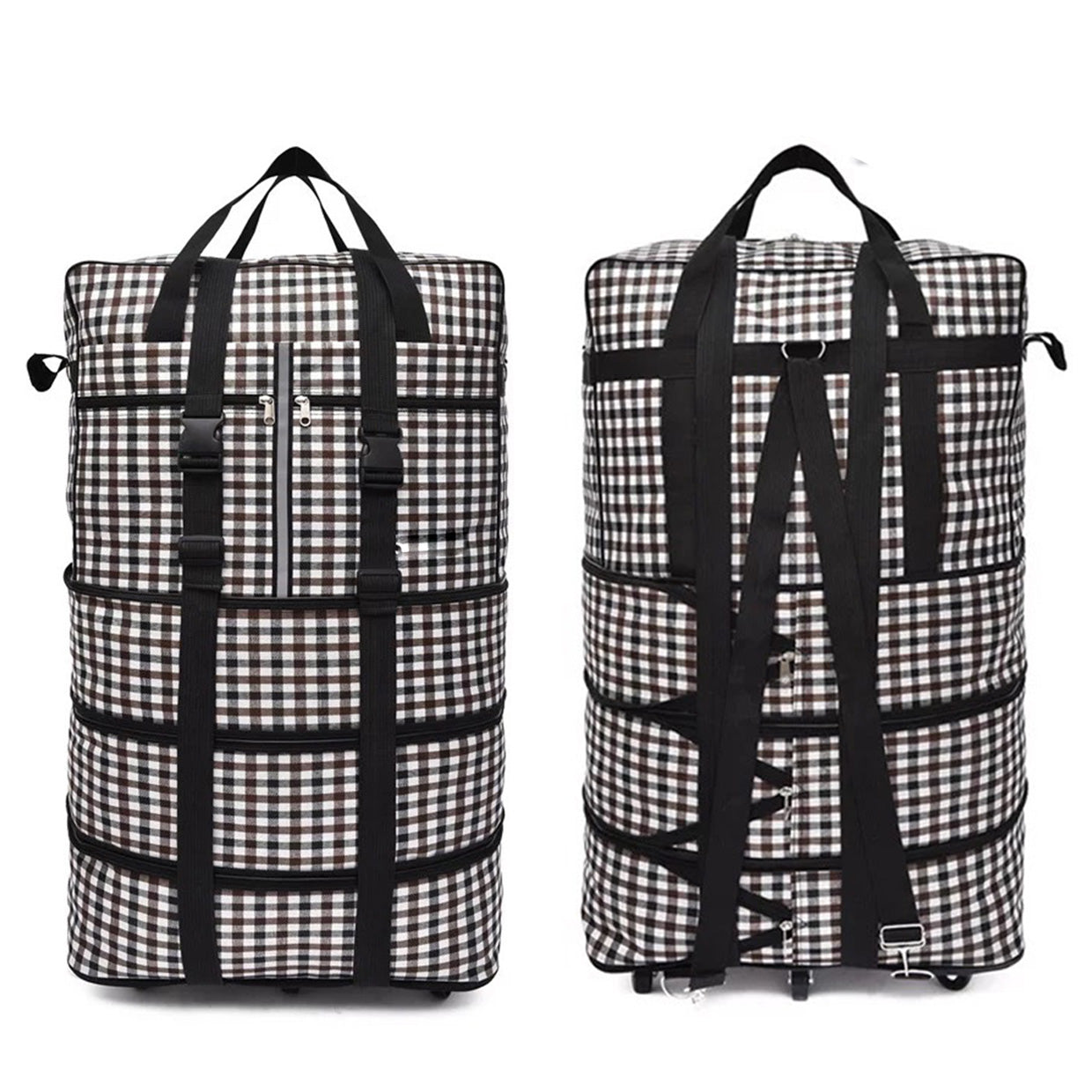 Portable Luggage Folding Bag with 5 Wheel | Large Capacity Check Wheel Storage Bag