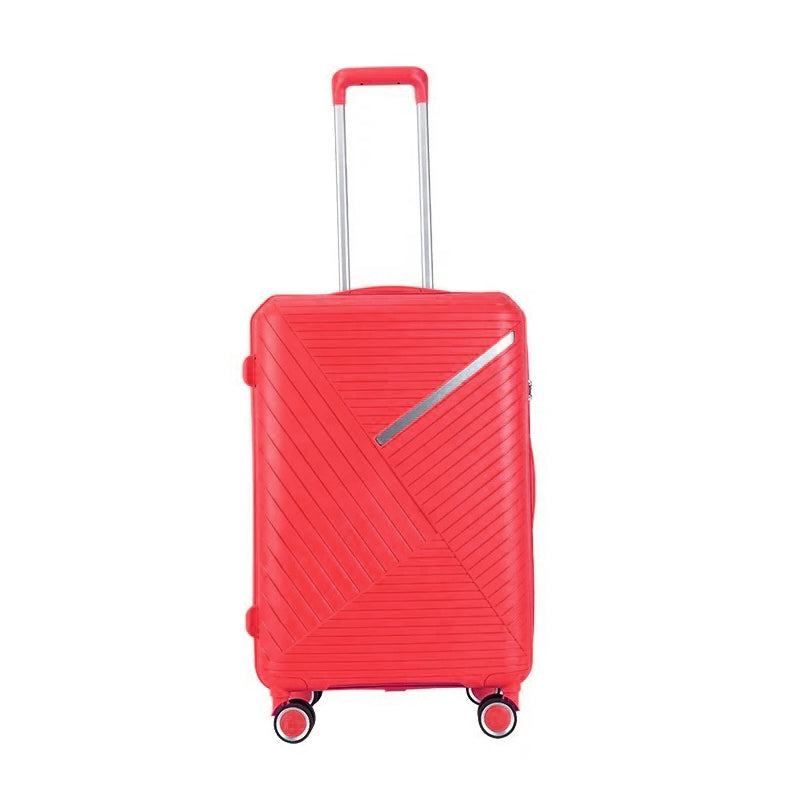 3 Piece Full Set 20" 24" 28 Inches Advanced PP Red Colour Lightweight Luggage Bag With Spinner Wheel