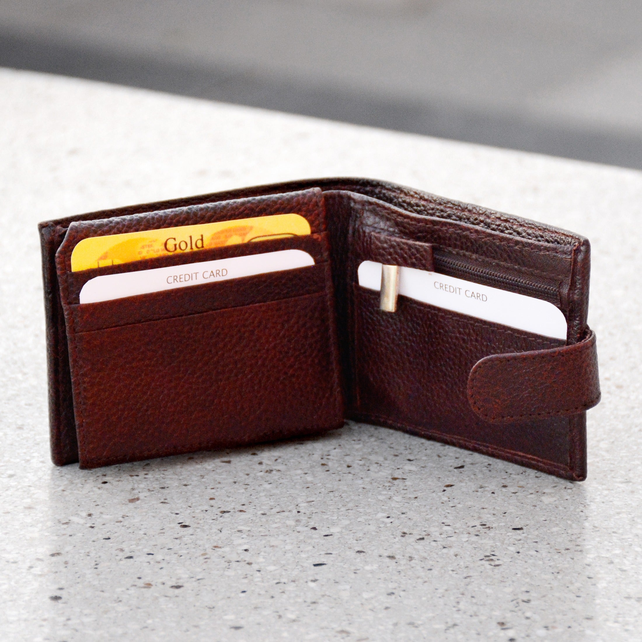 Men's Genuine Leather Wallet | 2 Fold Button Wallet WLT0003