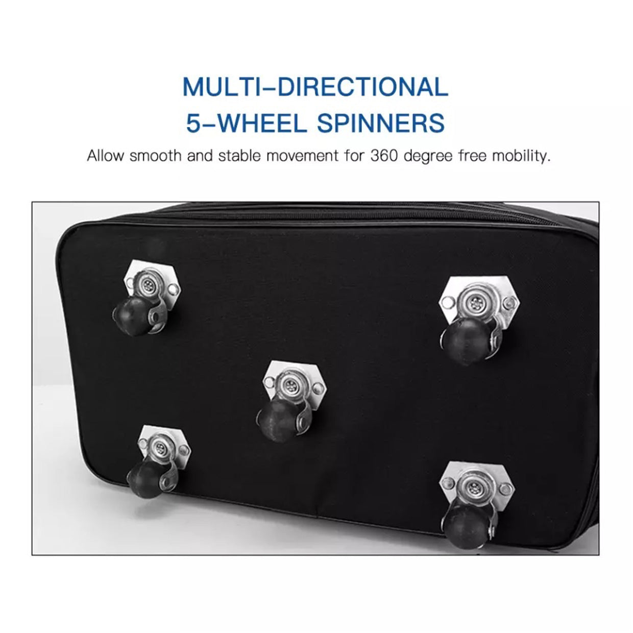 Trolley 5 Wheel Storage Foldable  Luggage Bag |  Foldable Wheel Storage Bag - XXDUOF5WBK