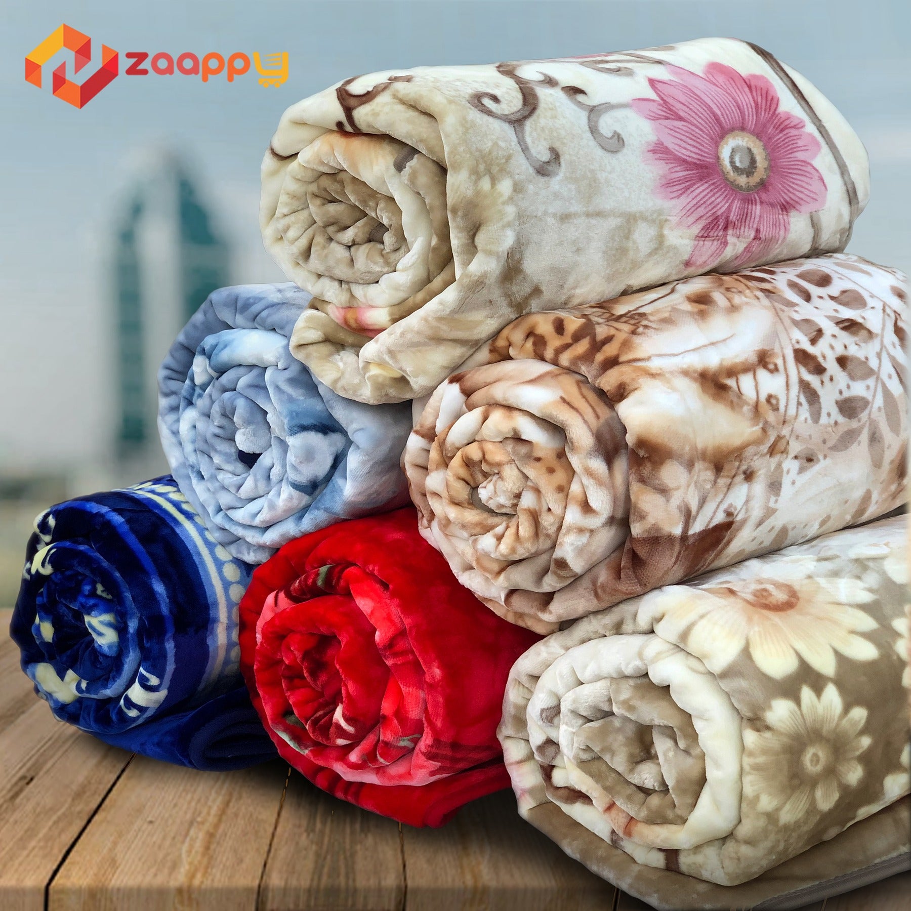 Fabric Printed Double Blanket For Heavy Winter | Donna Gold Zaappy