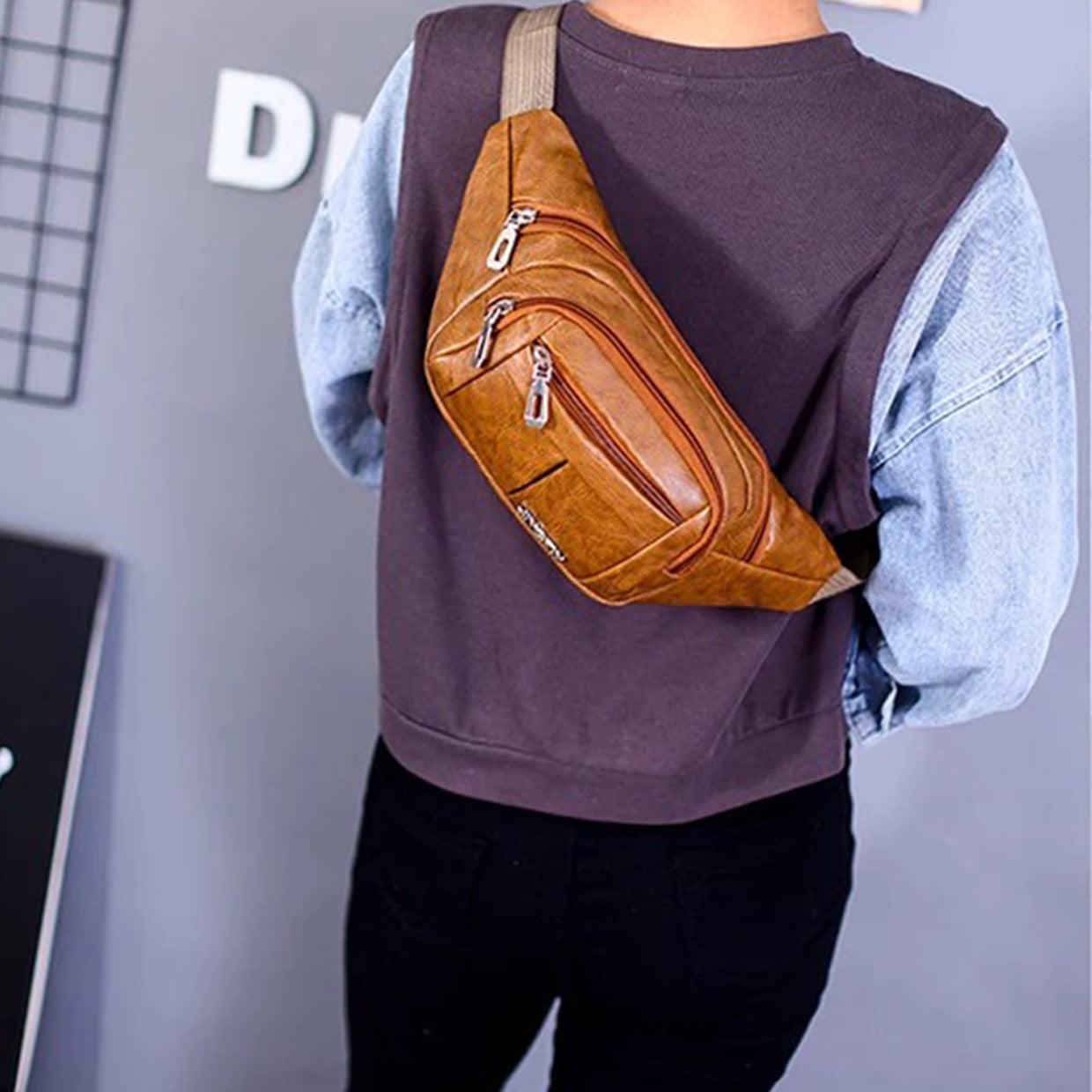 Men's Waist Bag Multi-purpose PU Leather | Soft PU Waist Bag