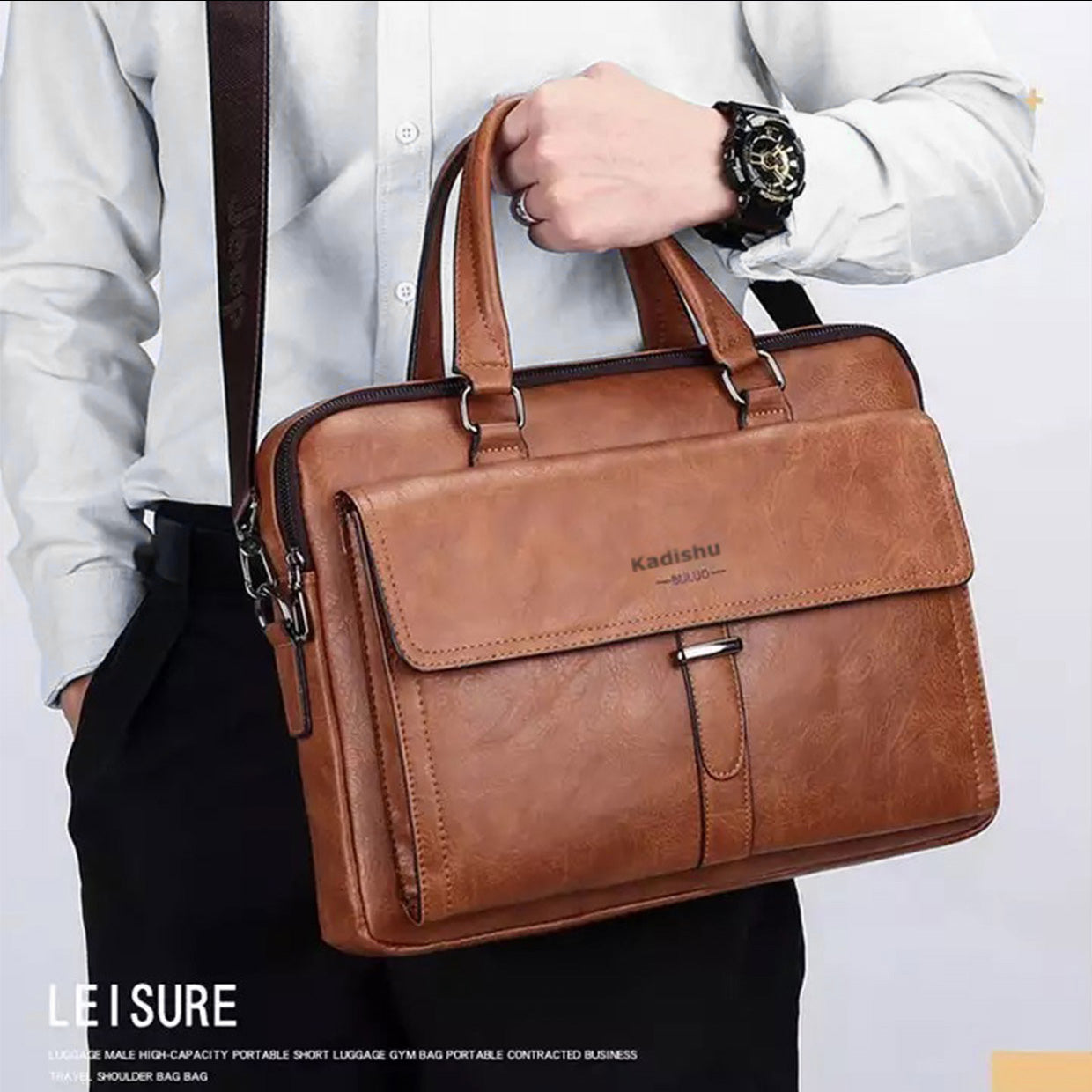 Designer Men Business Bag & Leather Type Laptop Briefcase Bags summer sale zaappy.com