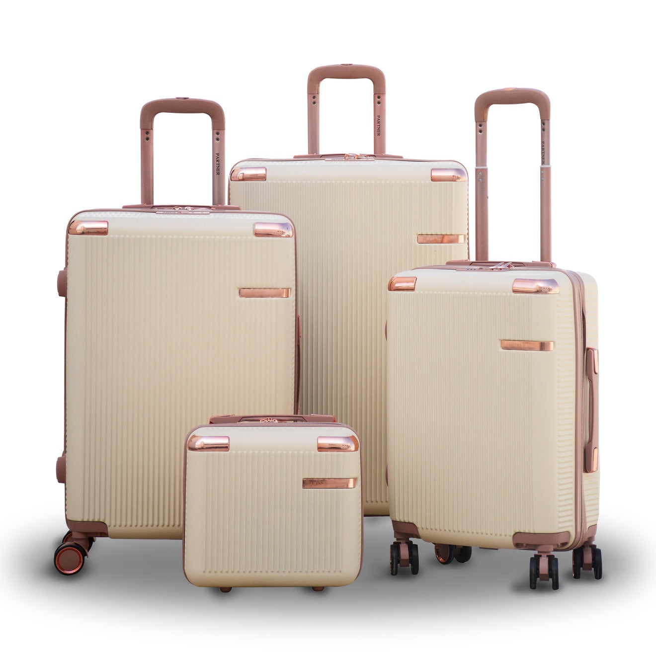 4 Pcs Set 7” 20” 24” 28 Inches Luxury ABS Lightweight Luggage Bag With Double Spinner Wheel Zaappy