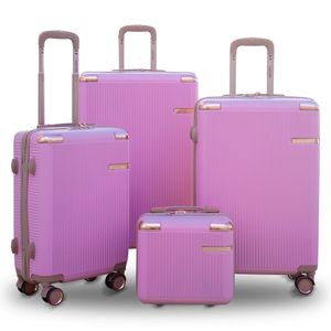 Luxury Lightweight ABS Luggage | Hard case Trolley Bag | 4 Pcs Set 7” 20” 24” 28 inches | Luxury lightweight ABS Pink
