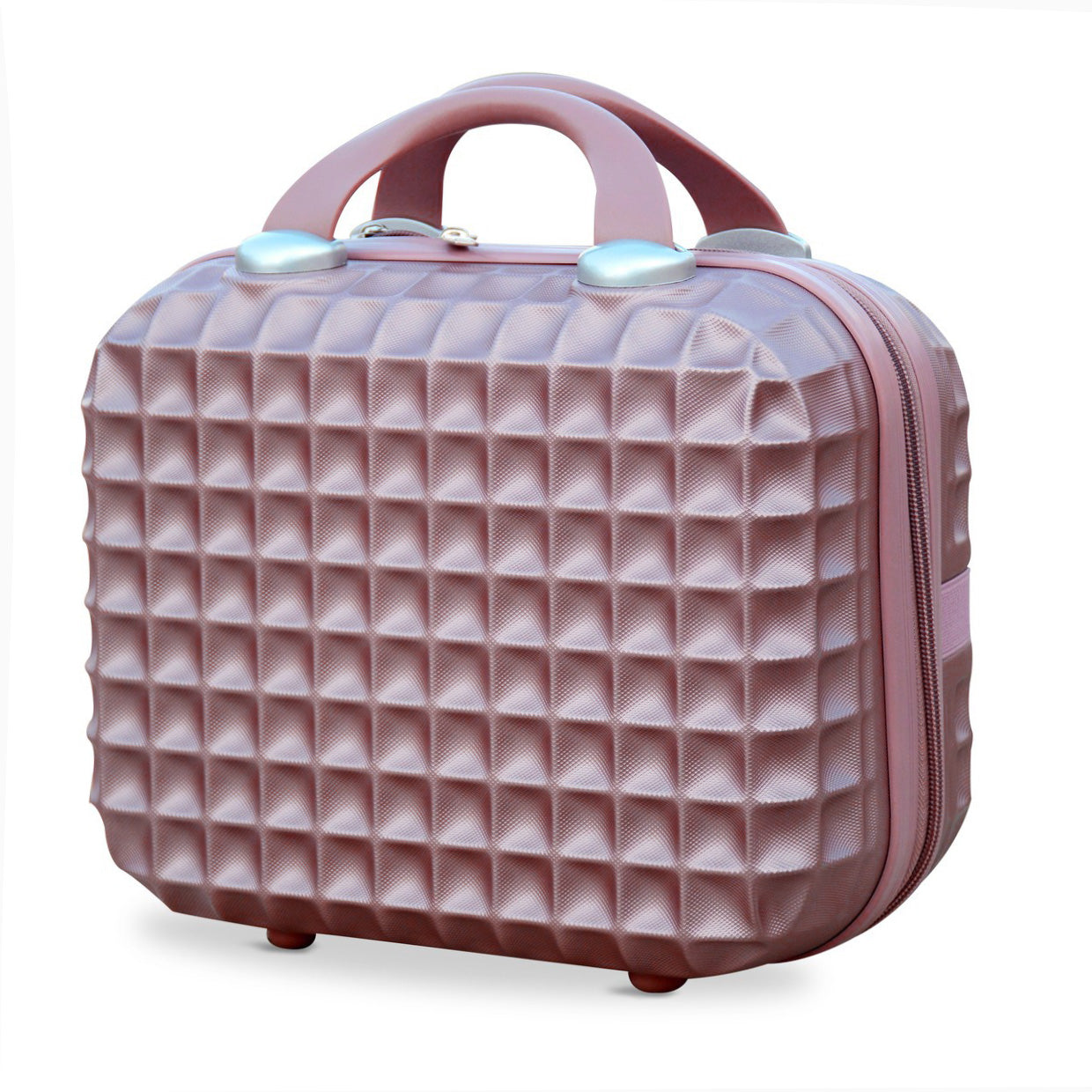 4 Pcs Set 7” 20” 24” 28 Inches Lightweight ABS Luggage Square Cut Rose Gold | Hard Case Trolley Bag