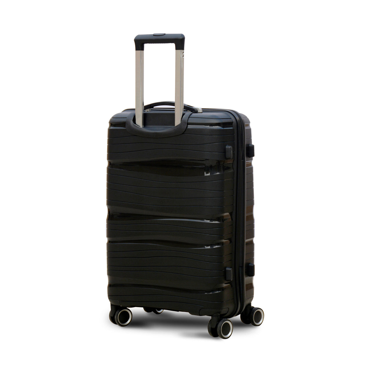 PP material Black Luggage Unbreakable Cabin Size