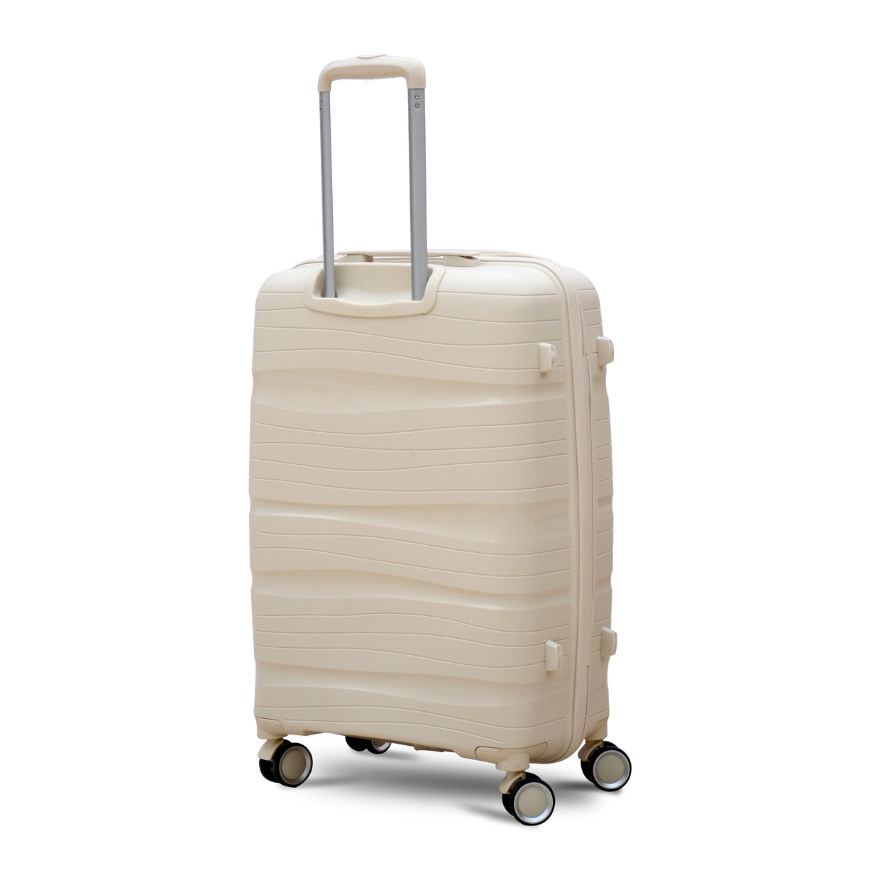 20" Beige Colour Royal PP Luggage Lightweight Hard Case Carry On Trolley Bag With Double Spinner Wheel Zaappy.com