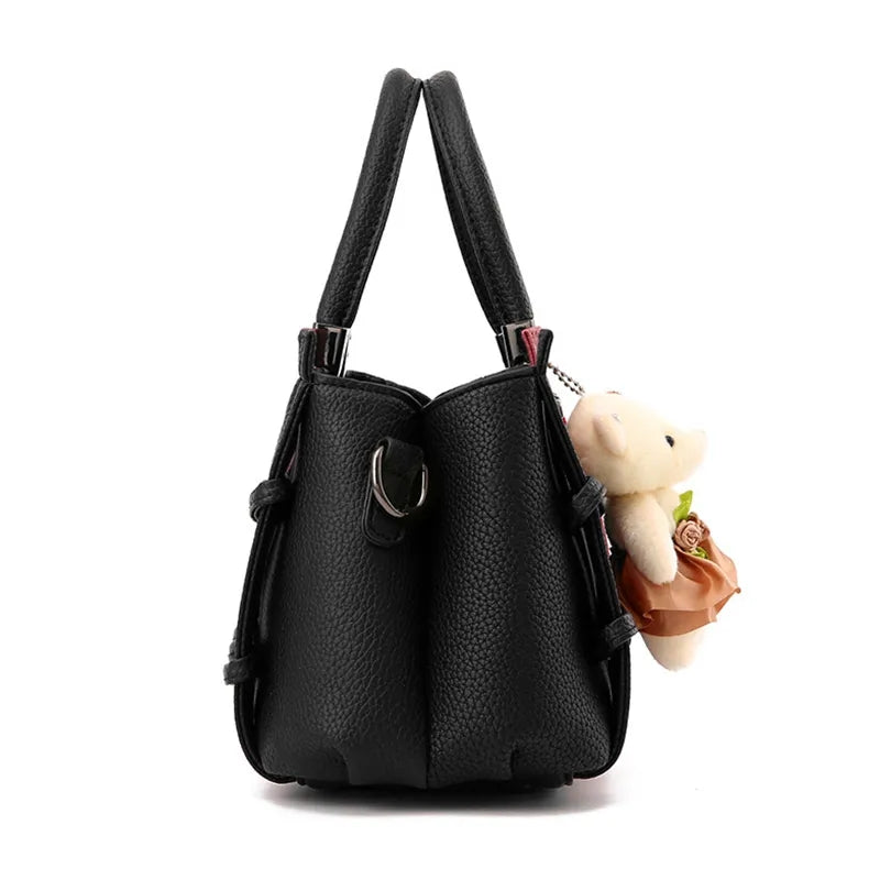 Bear Pendant Tote Shoulder Bag