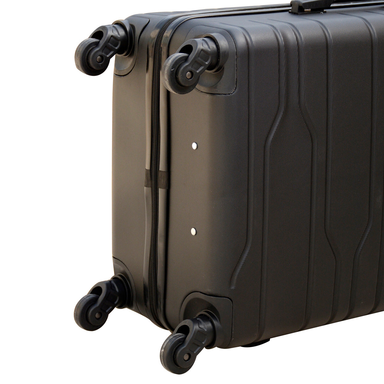 3 Pcs Full Set Black Colour Four Wheel Prosperity Lightweight ABS Luggage zaappy uae