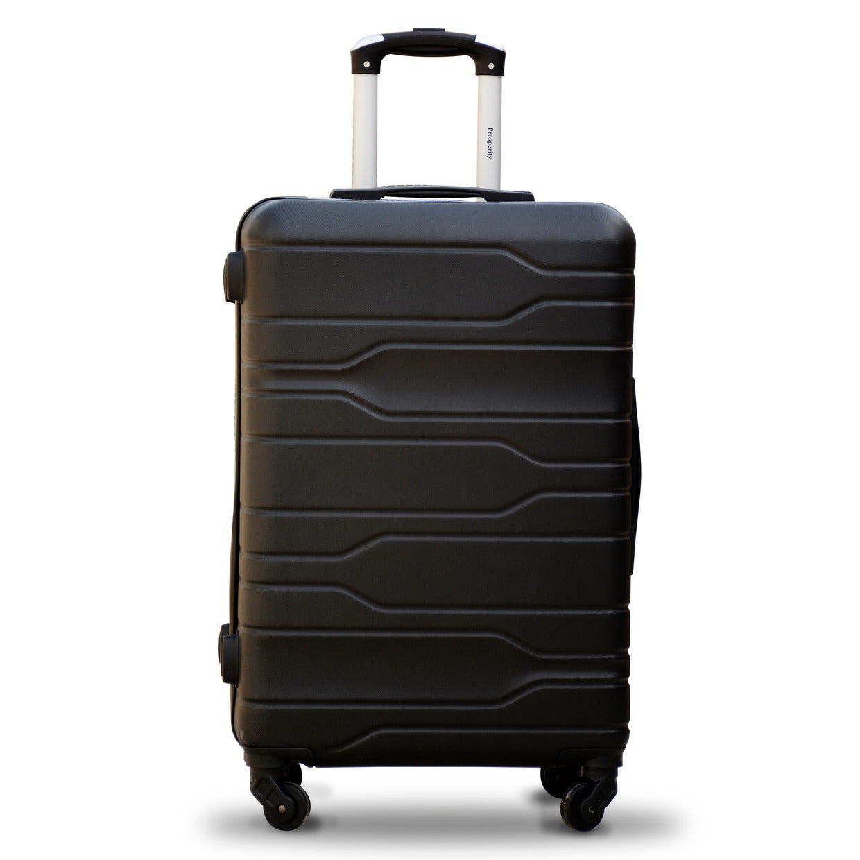 3 Pcs Full Set Black Colour Four Wheel Prosperity Lightweight ABS Luggage zaappy uae