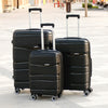 PP material Luggage | hard case trolley bag | Lightweight | 3 Pcs Set 20”24” 28”inches | 3 years warranty | PP Black | AMPPMLBK