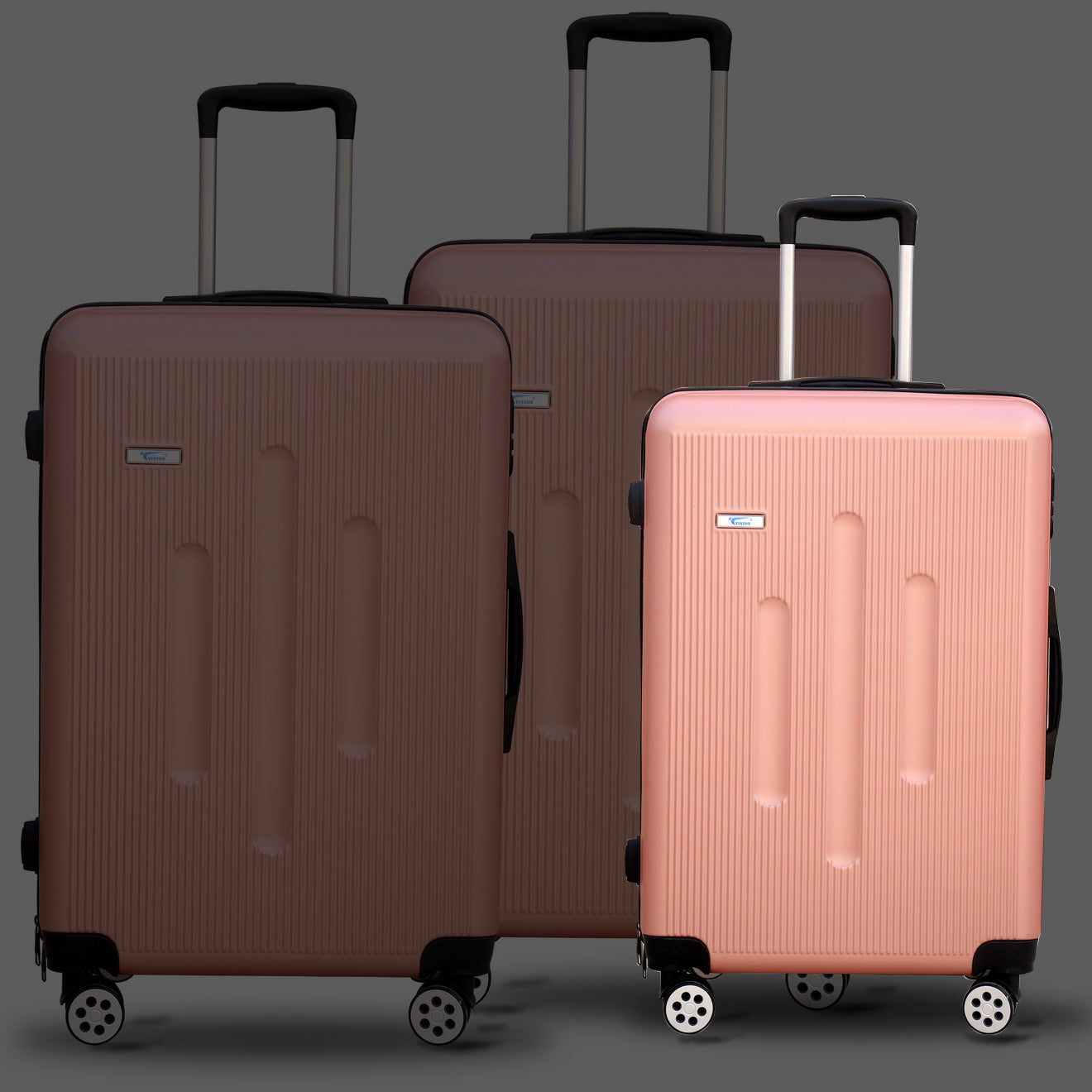 4 Wheel ABS Rose Gold Dot Luggage | Yinton Dot Rose Gold - YXLGAB4WRG