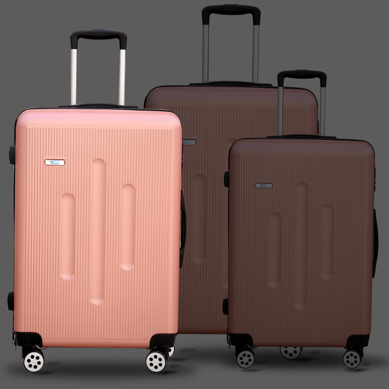 4 Wheel ABS Rose Gold Dot Luggage | Yinton Dot Rose Gold - YXLGAB4WRG